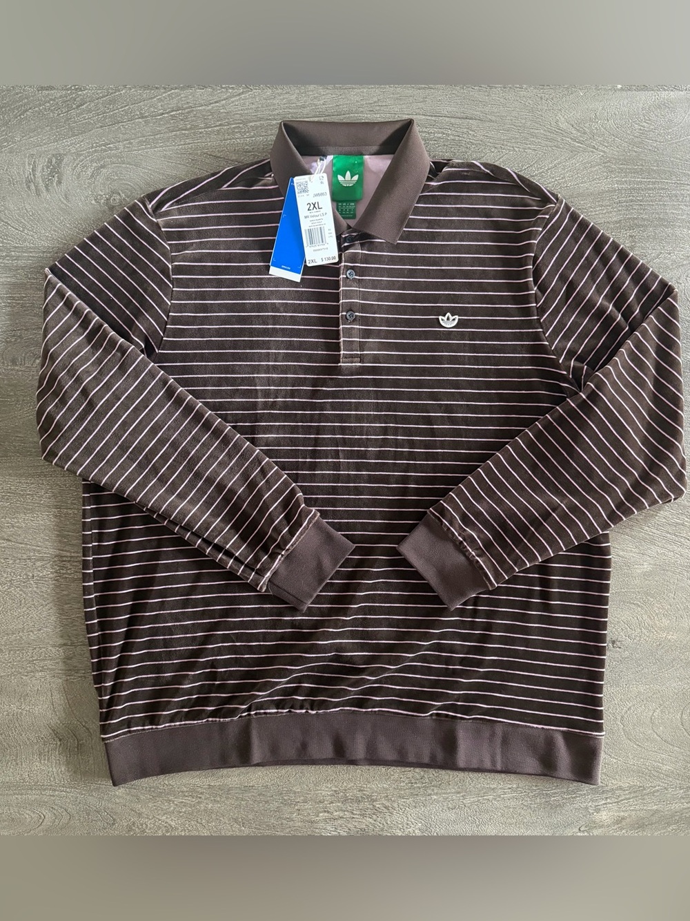 adidas Originals Men’s Long-sleeve Velour Golf Polo